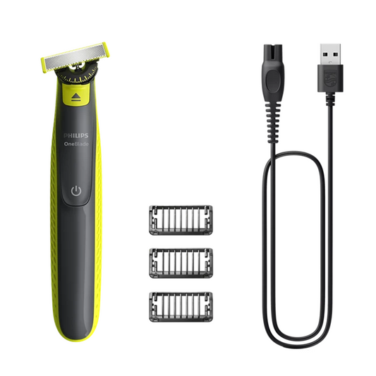PHILIPS OneBlade 360 skuveklis sejai, zaļš un pelēks ar 3 rugāju ķemmēm QP2724/23