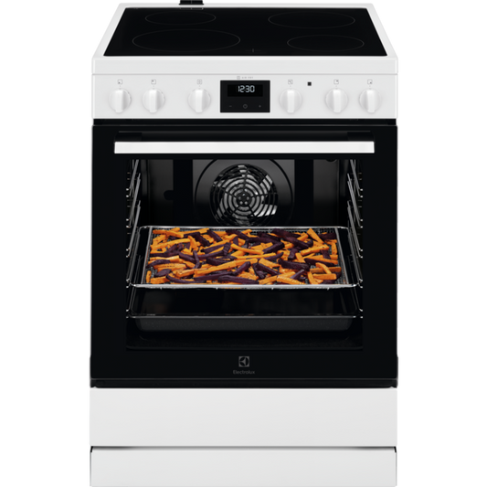 Electrolux elektriskā plīts ar elektrisko cepeškrāsni, balta, 59.6cm LKR64021AW