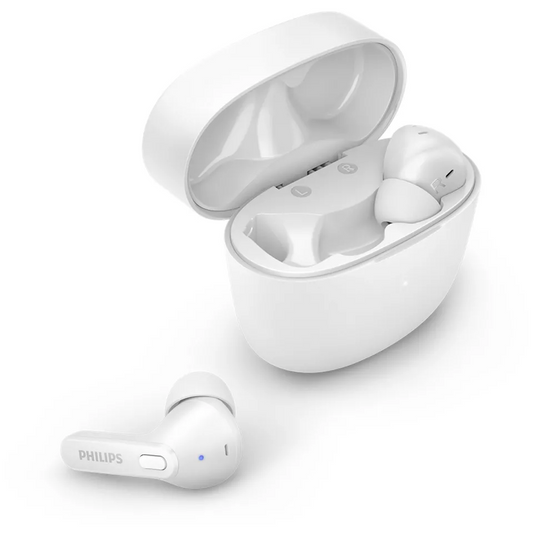 PHILIPS in-ear true bezvadu austiņas ar portatīvo uzlādes ietvaru, baltas TAT2206WT/00