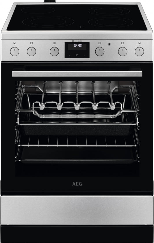 AEG 5000.sērijas SurroundCook keramikas plīts, 59.6cm, nerūsējoša tērauda CCB6443MBM