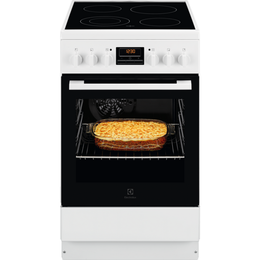 Electrolux elektriskā plīts ar elektrisko cepeškrāsni, balta, 50cm LKR540200W