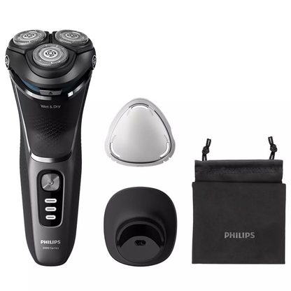 Philips Shaver Series 3000, Wet&amp; Dry skuveklis (lādējams), melns S3343/13