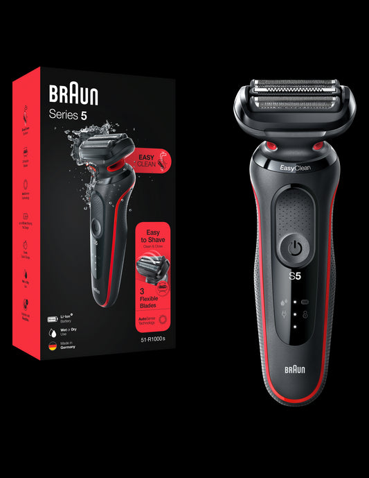 BRAUN Series 5 skuveklis AutoSense, sarkans 51-R1000s