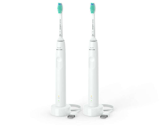 PHILIPS 3100 Sonic elektriskā zobu birste 2 gab, balta HX3675/13