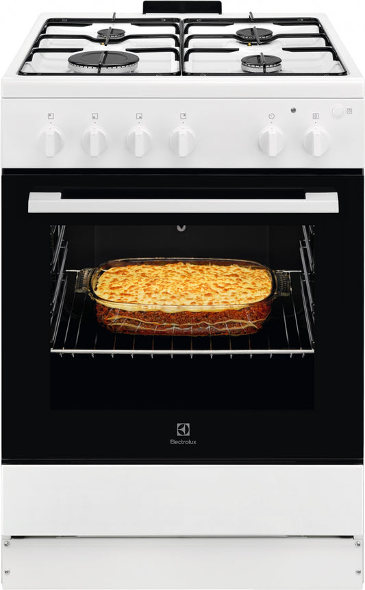 Electrolux gāzes plīts ar gāzes cepeškrāsni, 60cm LKG604012W