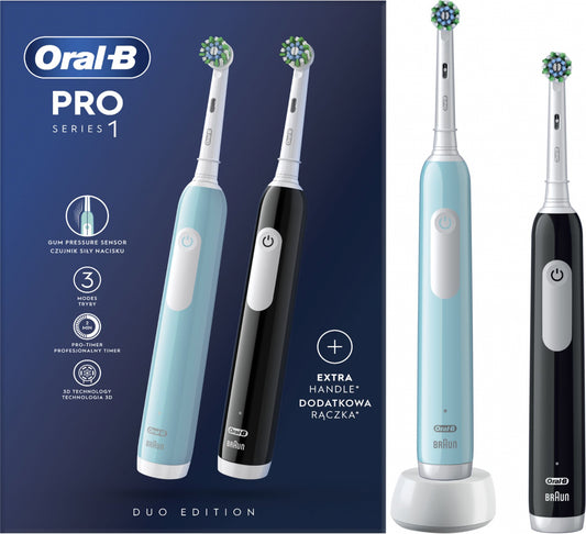 BRAUN el.zobu birste Pro Series 1, melna un zila D 305.523.3H