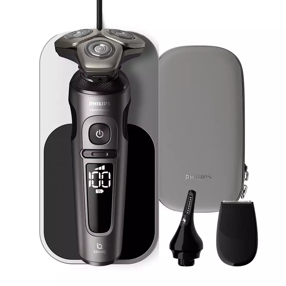 PHILIPS Shaver Prestige series 9000 Elektriskais skuveklis mitrai un sausai skūšanai, melns SP9872/15