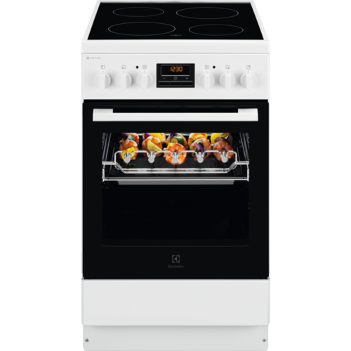 Electrolux 500.sērijas elektriskā plīts ar elektrisko cepeškrāsni, balta, 50cm LKR540202W