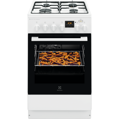 Electrolux gāzes plīts ar elektrisko cepeškrāsni, balta LKK560203W