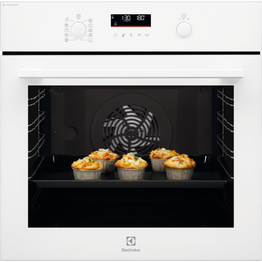 Electrolux Tvaika cepeškrāsns 600. sērija ar SteamBake iebūv., balta EOD6C77WV