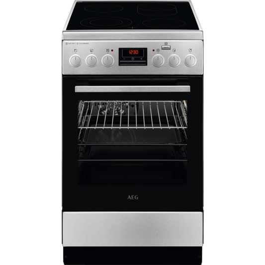 AEG keramiska plīts, nerūsējoša tērauda ar pārklājumu pret pirkstu nospiedumiem, 50 cm CCB56481BM