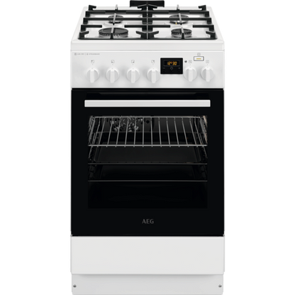 AEG gāzes plīts ar elektrisko cepeškrāsni CKB56490BW