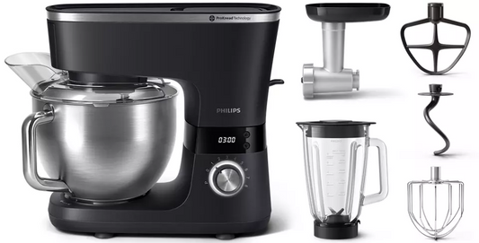 PHILIPS Virtuves kombains ar piederumiem, 1000W, melns HR7962/21