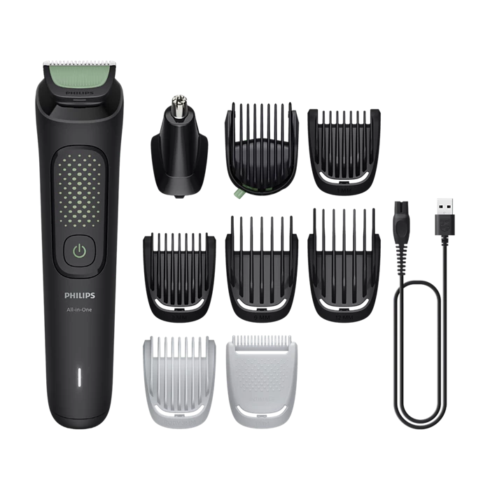 PHILIPS Multigroom series 3000 trimmeris (9-in-1), melns ar zaļu MG3945/15