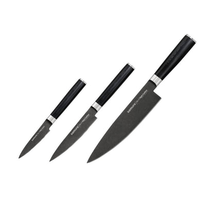 Nažu komplekts SAMURA MO-V Stonewash Set of 3 kitchen knives SM-0230B - DomoTehnika