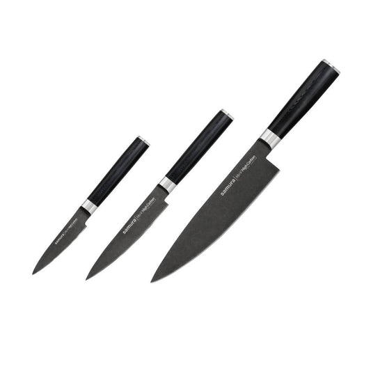 Nažu komplekts SAMURA MO-V Stonewash Set of 3 kitchen knives SM-0230B - DomoTehnika