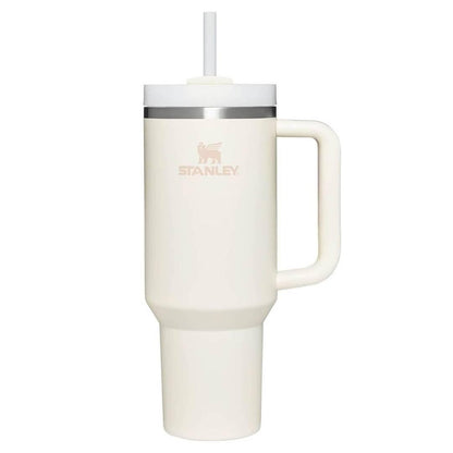 Termokrūze ar salmiņu STANLEY The Quencher H2.O FlowState Tumbler 1.18L krēmkrāsā - DomoTehnika
