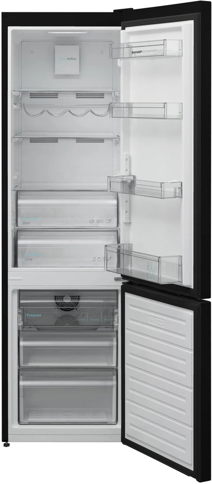 SHARP ledusskapis ar saldētavu apakšā, 180 cm, melns SJ-FBA05DMXBE-EU