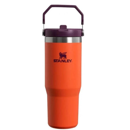 Termokrūze ar salmiņu STANLEY The IceFlowFlip Straw Tumbler 0,89L oranža - DomoTehnika