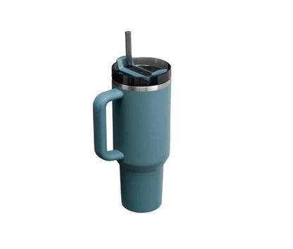 Termokrūze ar salmiņu STANLEY The Quencher H2.O FlowState Tumbler1.18L zilganzaļa - DomoTehnika