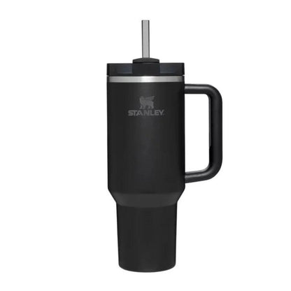 Termokrūze ar salmiņu STANLEY The Quencher H2.O FlowState Tumbler 1.18L melna - DomoTehnika