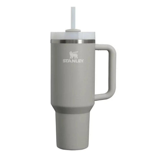 Termokrūze ar salmiņu STANLEY The Quencher H2.O FlowState Tumbler 1.18L gaiši pelēka
