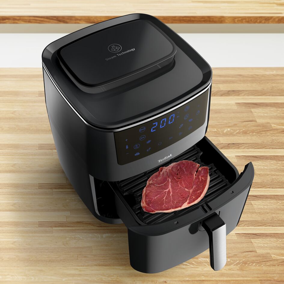 TEFAL karstā gaisa friteris, Easy Fry &amp; Steam, 1700 W, 3in1, melns FW2018