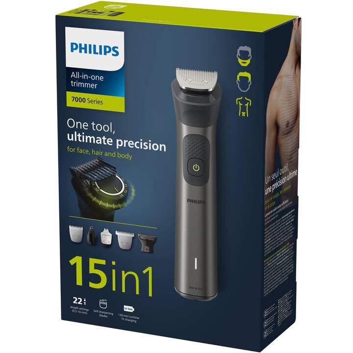 PHILIPS Multigroom series 7000 All-in-one trimmeris sejai, matiem un ķermenim, tērauda MG7940/15