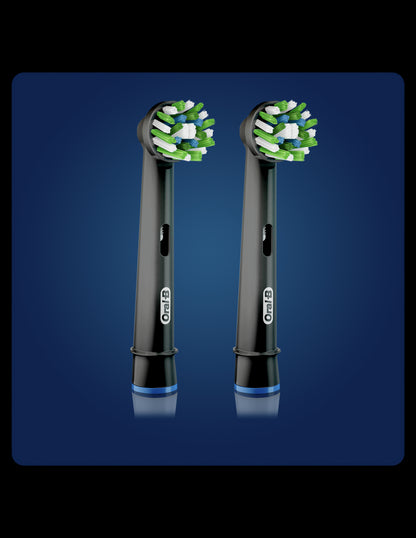 BRAUN el.zobu birstes uzgalis Cross Action, 2 gab, melns EB 50-2 BLK