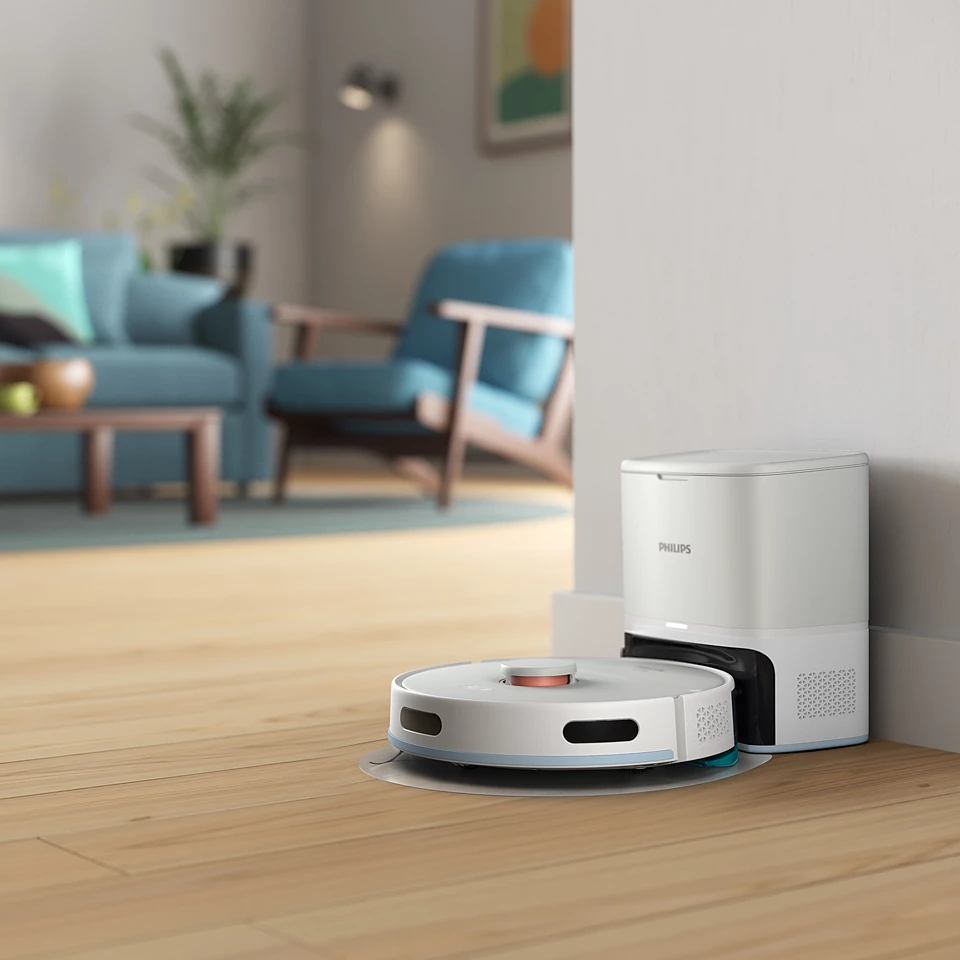 PHILIPS HomeRun 2000. sērijas Putekļsūcējs robots ar mazgāšanas funkciju, balts XU2100/20