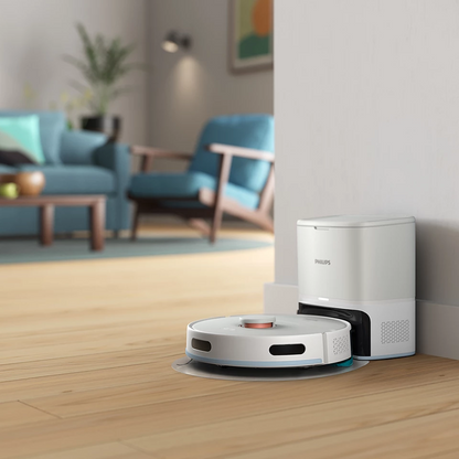 PHILIPS HomeRun 2000. sērijas Putekļsūcējs robots ar mazgāšanas funkciju, balts XU2100/20