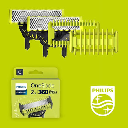 PHILIPS OneBlade 360 skuvekļa Sejas +  ķermeņa komplekts maināmie asmeņi 2 gab QP624/50
