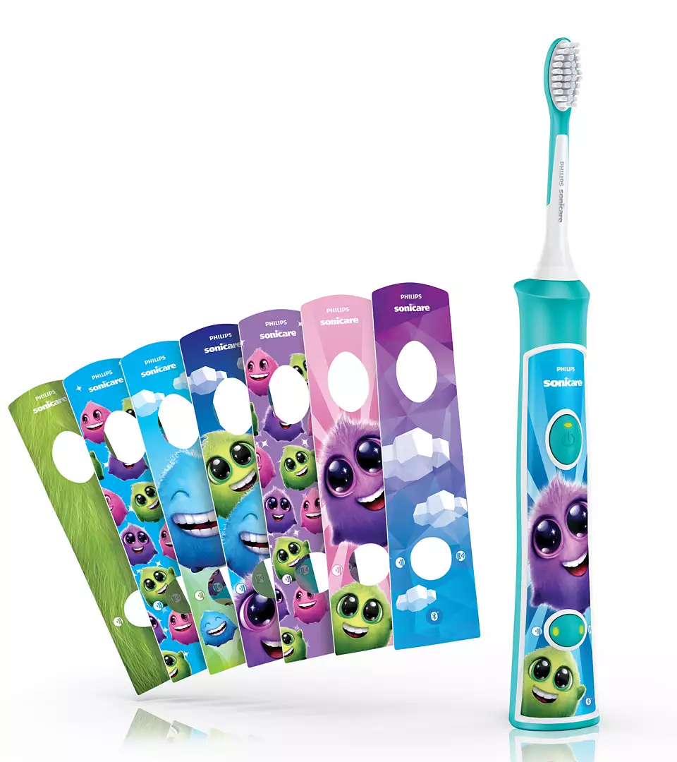 Sonicare zobu birste bērniem 3+ ar bluetooth un 8 maināmiem  dizainiem, zils HX6322/04