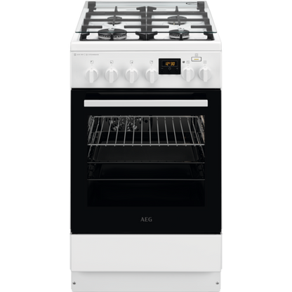 AEG gāzes plīts ar elektrisko cepeškrāsni CKB56490BW