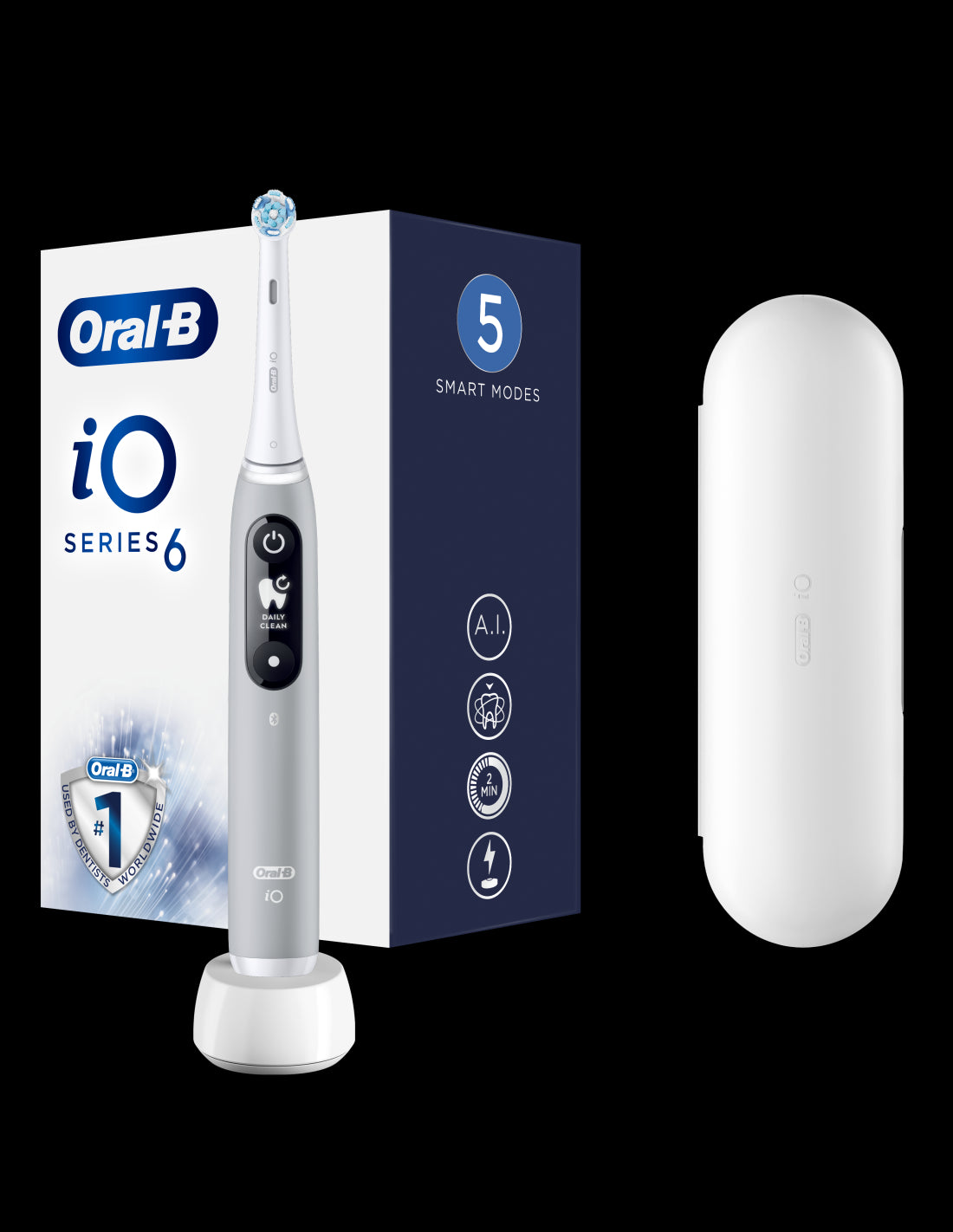 BRAUN Series iO6 el.zobu  birste, Grey Opal iOM6.1A6.1K Grey