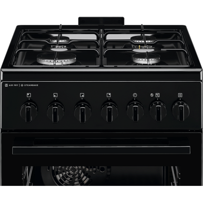 Electrolux 600.sērijas gāzes plīts ar elektrisko cepeškrāsni, melna, 50cm LKK560010K