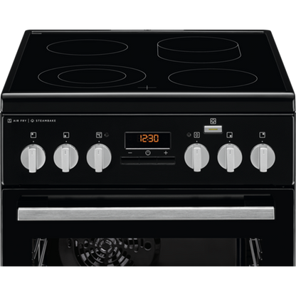 Electrolux elektriskā stikla keramikas plīts ar elektrisko cepeškrāsni, melna, 50cm LKR564200K