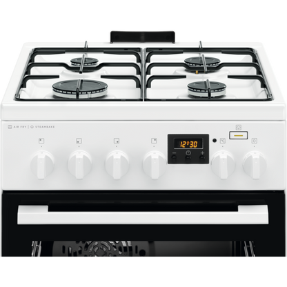 Electrolux gāzes plīts ar elektrisko cepeškrāsni, balta LKK560203W