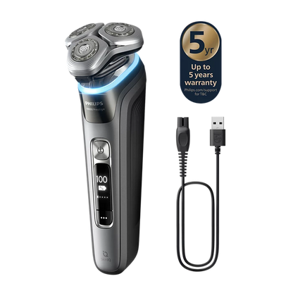 PHILIPS i9000 Prestige Ultra Elektroskuveklis mitrai/sausai skūšanai (lādējams), Tumšs šīferis XP9202/10