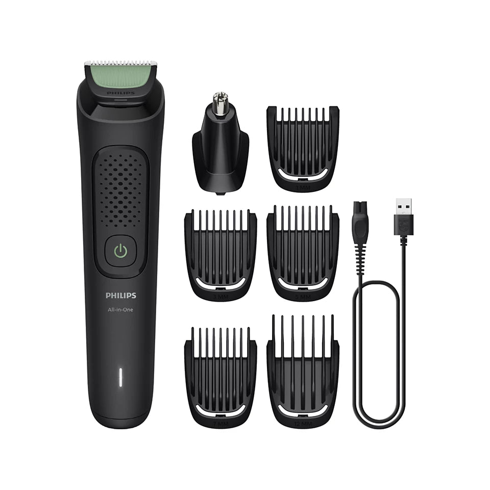 PHILIPS Multigroom series 3000 trimmeris (7-in-1), melns ar zaļu MG3920/15