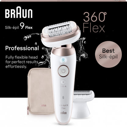 BRAUN Silk 9 epilators 3D RST, komplektā uzgaļi SES9-030 3D