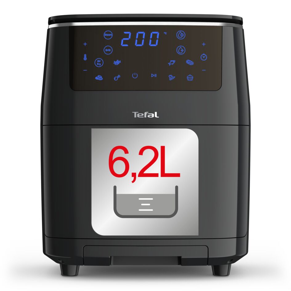 TEFAL karstā gaisa friteris, Easy Fry &amp; Steam, 1700 W, 3in1, melns FW2018