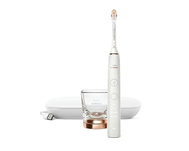 PHILIPS Sonicare zobu birste DiamondClean 9000 ar īpašu lietotni, rozā zelta HX9911/23