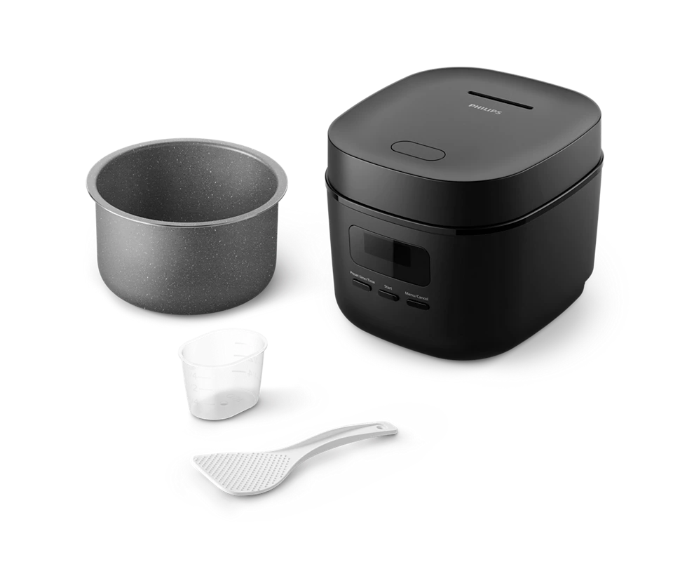PHILIPS 3000. sērijas Mini rīsu vārāmais katls, melns HD3080/80
