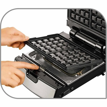 TEFAL tosteris Snack Collection, 700W, 4 maināmas plātnes, melna/sudraba SW854D16