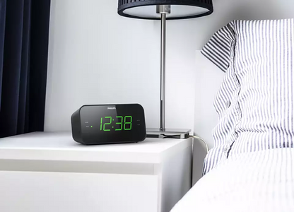 PHILIPS radio pulkstenis, melns TAR3306/12