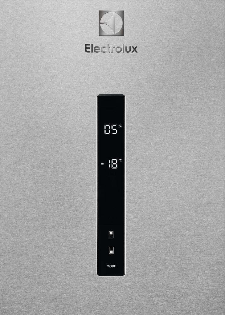 Electrolux ledusskapis ar saldētavu apakšā, 186 cm, sudraba LNC7ME32X3