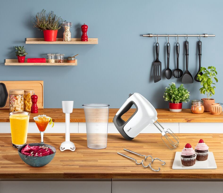 TEFAL mikseris Prep'Mix+, 500W, balts/melns HT461138