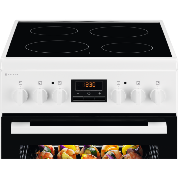 Electrolux 500.sērijas elektriskā plīts ar elektrisko cepeškrāsni, balta, 50cm LKR540202W