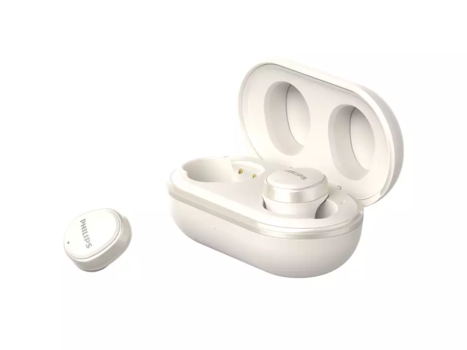 PHILIPS in-ear true bezvadu austiņas ar portatīvo uzlādes ietvaru, baltas TAT4556WT/00